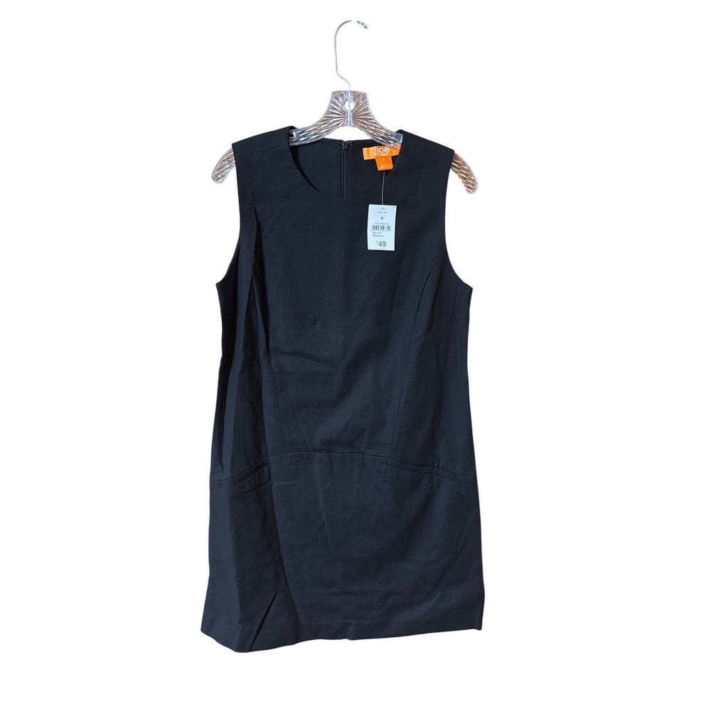 Joe Fresh Black Quilted Sleeveless Shift Dress with Pockets  Size 8